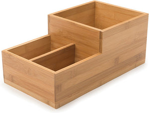 Rosseto - 3 Compartment Natural Bamboo Condiment Holder - BD108