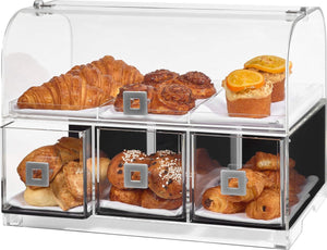 Rosseto - 3 Drawer Acrylic Dome Bakery Display Case with 3 Row Divider Tray - BD128