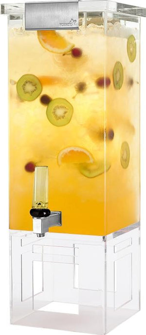 Rosseto - 3 Gal Square Clear Acrylic Base Beverage Dispenser with Lock - LD146