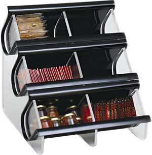 Rosseto - 6 Compartment Black Acrylic Condiment EZ-Organizer - EZO739