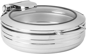 Rosseto - 6.34 Qt De Luxe Round Stainless Steel Chafing Dish with Glass Lid - CP403