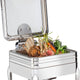 Rosseto - 6.34 Qt De Luxe Square Stainless Steel Chafing Dish with Glass Lid, Frame, Burner Holder & Induction Option - CP402F