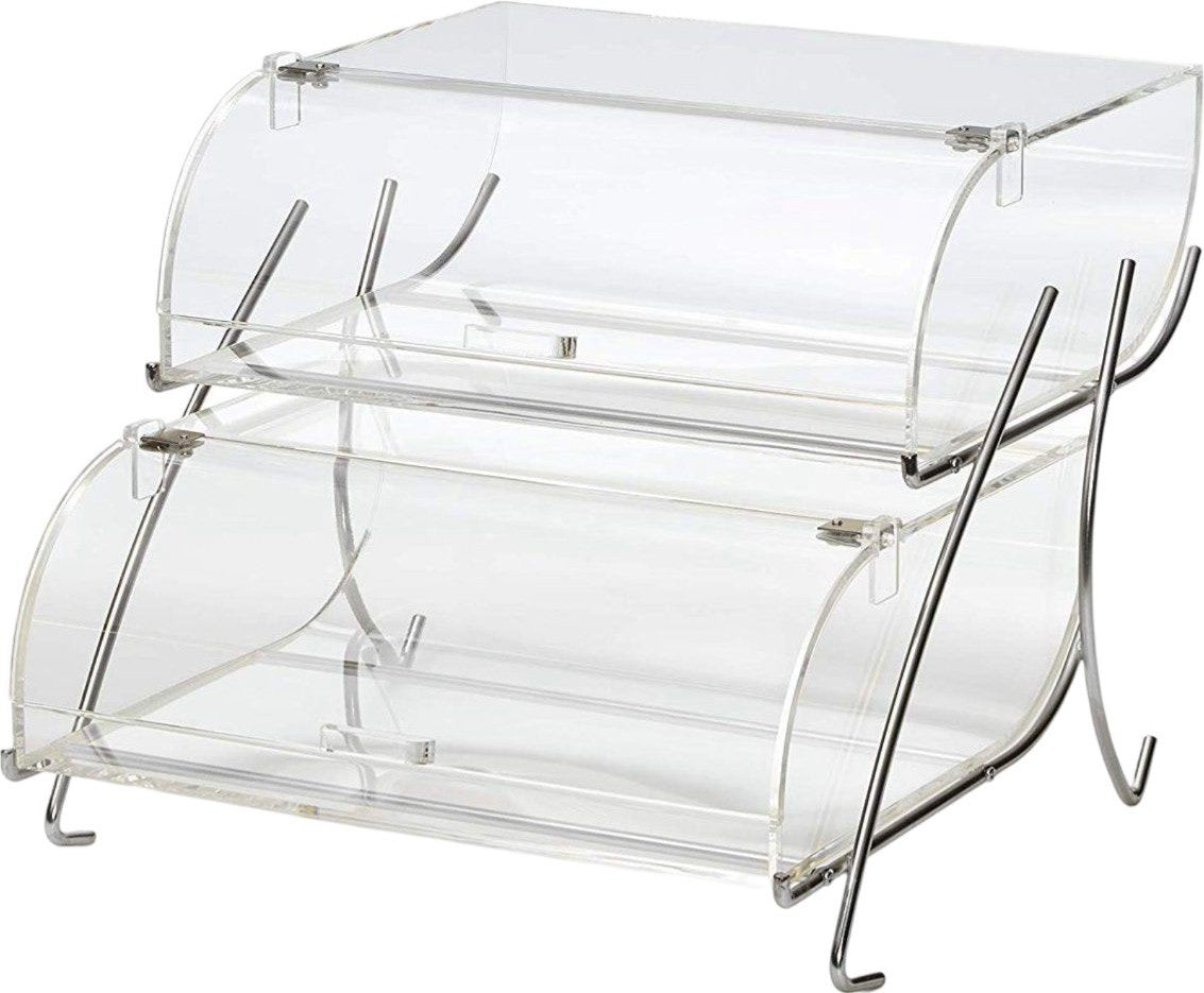 Rosseto - Acrylic Two-Tier Bakery Case with Stainless Steel Wire Stand - BAK2937