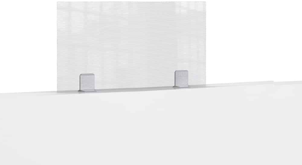 Rosseto - Avant Guarde 60" Semi-Clear Polycarbonate Tabletop Divider with Stainless Steel Bracket - TD011