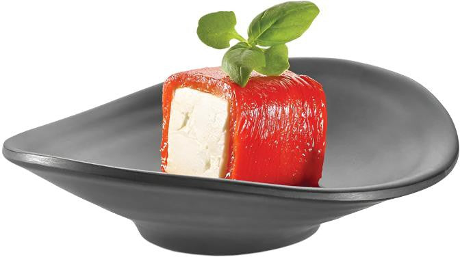 Rosseto - Black Melamine Rustic Scallop Mini Dish, 1 Set/12 Pcs - MEL007