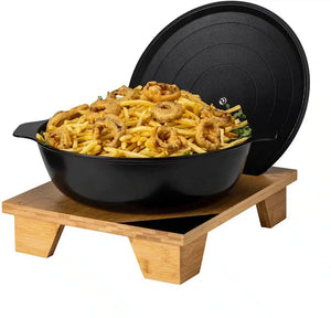 Rosseto - Cooklite™ 2 Qt Cast Aluminum Coated Black Casserole with Lid - CW002BK