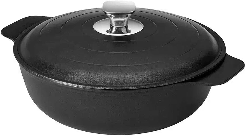 Rosseto - Cooklite™ 2 Qt Cast Aluminum Coated Black Casserole with Lid - CW002BK