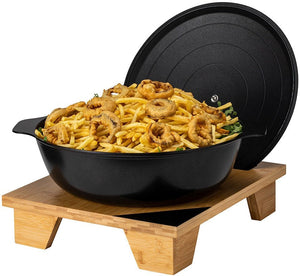 Rosseto - Cooklite™ 4.75 Qt Cast Aluminum Coated Black Casserole with Lid - CW0475BK