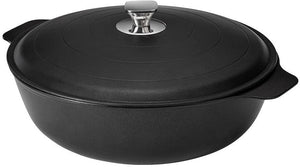 Rosseto - Cooklite™ 4.75 Qt Cast Aluminum Coated Black Casserole with Lid - CW0475BK