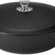 Rosseto - Cooklite™ 4.75 Qt Cast Aluminum Coated Black Casserole with Lid - CW0475BK