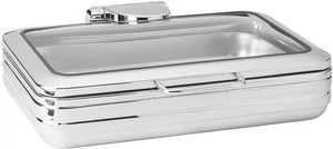 Rosseto - De Luxe 9.5 Qt Rectangle Stainless Steel Chafing Dish with Glass Lid - CP401