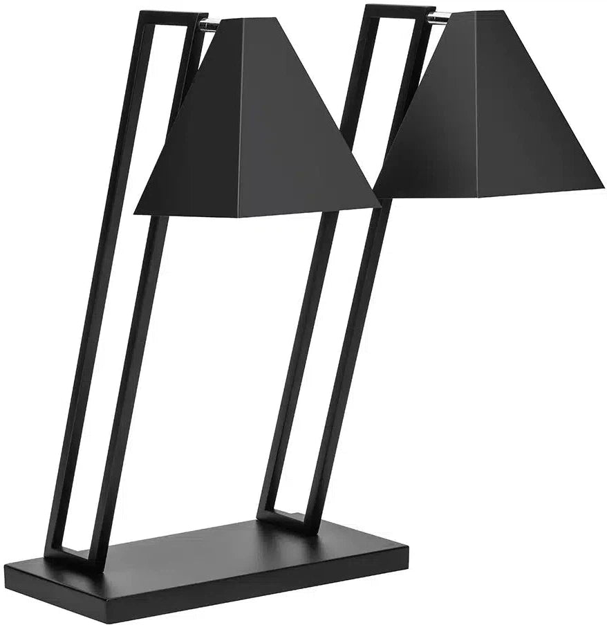 Rosseto - Double Black Matte Pyramid Heat Lamp with Metal Base - HL015