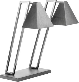 Rosseto - Double Stainless Steel Pyramid Heat Lamp with Metal Base - HL014