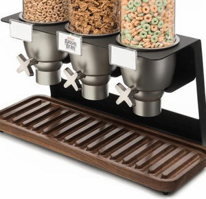 Rosseto - EZ-SERV® 1.3 Gal 3-Container Tabletop Dispenser with Walnut Tray - EZ520