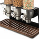 Rosseto - EZ-SERV® 1.3 Gal 3-Container Tabletop Dispenser with Walnut Tray - EZ520