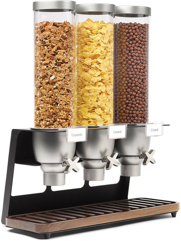 Rosseto - EZ-SERV® 1.3 Gal 3-Container Tabletop Dispenser with Walnut Tray - EZ520