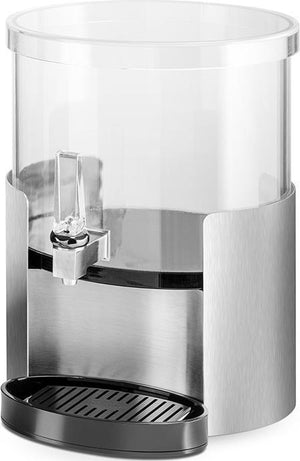 Rosseto - Elliptic 2 Gal Acrylic Beverage Dispenser with Silver Stainless Steel Stand and Drip Tray - LD177