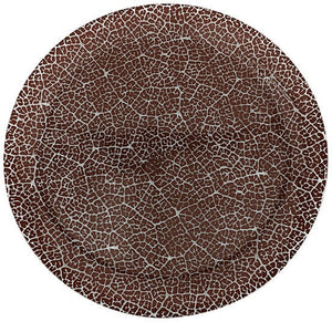 Rosseto - Foglia 13″ Round Cognac Handmade Glass Platter, Pack of 2 - GLS038C