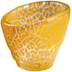 Rosseto - Foglia 3.37" Mini Round Mustard Deep Narrow Handmade Glass Bowl, Pack of 12 - GLS052M