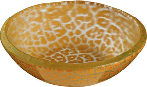 Rosseto - Foglia 4" Mini Round Mustard Shallow Handmade Glass Bowl, Pack of 12 - GLS054M