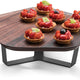 Rosseto - Forme’ Melamine Polygon Walnut Tray with Three Leg 4" Silver Riser - SM285