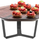 Rosseto - Forme’ Melamine Polygon Walnut Tray with Three Leg 7" Silver Riser - SM286