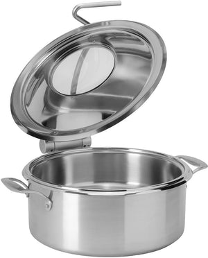 Rosseto - Home Style 4.75 Qt Stainless Steel Chafing Pot with Soft Closing Lid & Food Pan - CP100