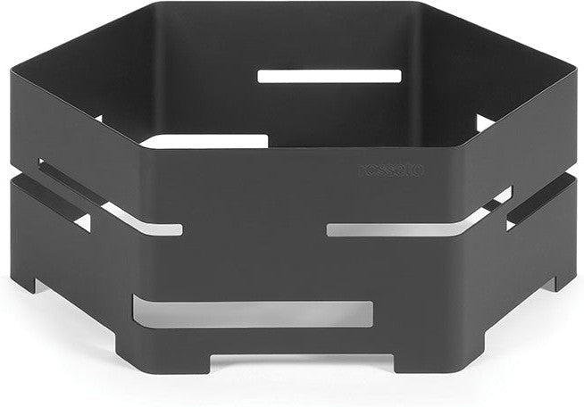 Rosseto - Honeycomb 14" Small Steel Black Matte Hexagon Buffet Riser - SM133