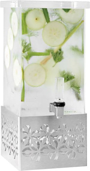 Rosseto - Iris 1 Gal Rectangle Stainless Steel & Acrylic Beverage Dispenser with Stamped Base - LD160