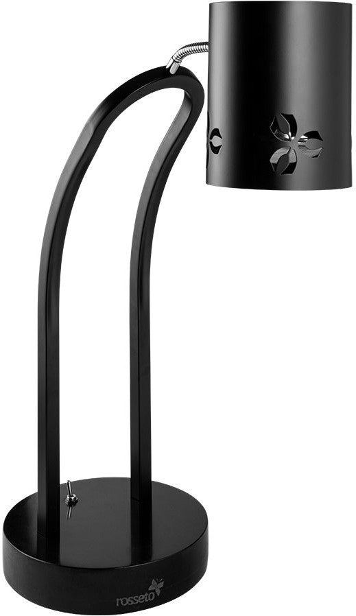 Rosseto - Iris Single Black Matte Heat Lamp, with Black Metal Base - HL018