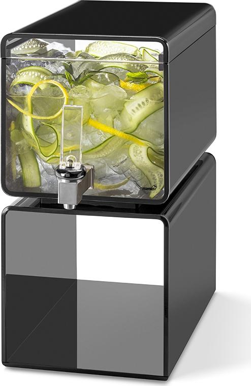 Rosseto - Lucid Cuboid 2 Gal Black Acrylic Cube Beverage Dispenser - LD188