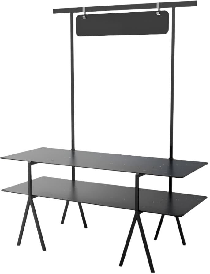 Rosseto - Modulite® 2 Level Kit Black Marble 2 Table Top & Chalkboard Black Display Frame with Legs- MT-2004BMB