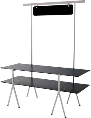 Rosseto - Modulite® 2 Level Kit Black Marble 2 Table Top & Chalkboard Stainless Steel Display Frame with Legs - MT-2004BMS