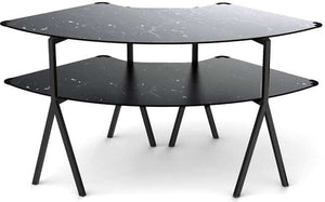 Rosseto - Modulite® 2 level Kit Black Marble 2 Qt Round Table Top with Black Legs - MT-2008BMB