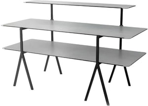 Rosseto - Modulite® 3 Level Kit, Concrete Gray 2 Table Top, and 1 Shelf with Black Legs - MT-3003CGB