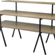 Rosseto - Modulite® 3 Level Kit, Walnut 2 Table Top, and 1 Shelf with Black Legs - MT-3001WB