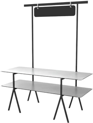 Rosseto - Modulite™ 2 Level Kit, Concrete Gray 2 Table Top & Chalkboard Black Display Frame with Legs - MT-2003CGB