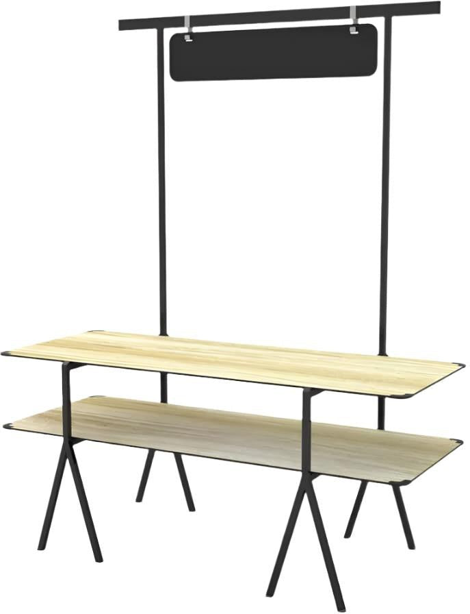 Rosseto - Modulite™ 2 Level Kit Natural Wood 2 Table Top & Chalkboard Black Display Frame with Legs - MT-2002NWB