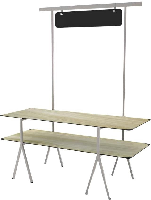 Rosseto - Modulite™ 2 Level Kit Natural Wood 2 Table Top & Chalkboard Stainless Steeel Display Frame with Legs - MT-2002NWS