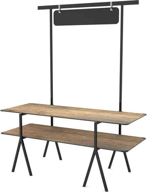 Rosseto - Modulite™ 2 Level Kit Walnut 2 Table Top & Chalkboard Black Display Frame with Legs - MT-2001WB