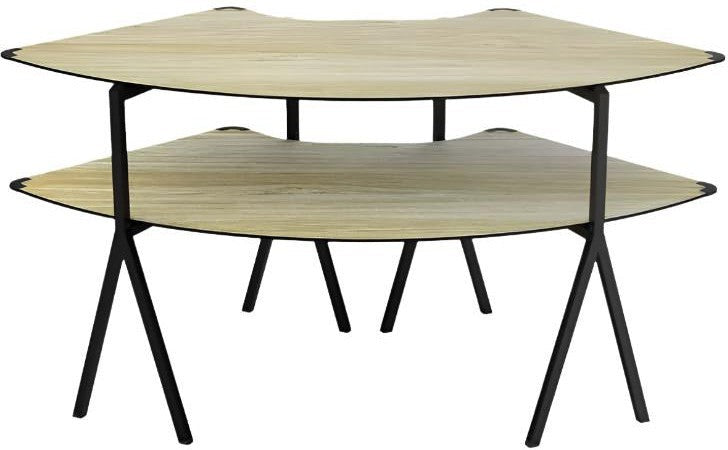 Rosseto - Modulite™ 2 level Kit Natural Wood 2 Qt Round Table Top with Black Legs - MT-2006NWB