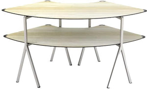 Rosseto - Modulite™ 2 level Kit Natural Wood 2 Qt Round Table Top with Stainless Steel Legs - MT-2006NWS