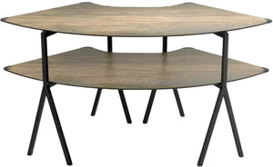 Rosseto - Modulite™ 2 level Kit Walnut 2 Qt Round Table Top with Black Legs - MT-2005WB