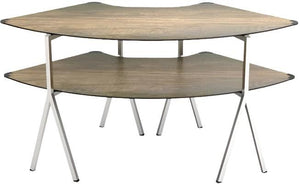 Rosseto - Modulite™ 2 level Kit Walnut 2 Qt Round Table Top with Stainless Steel Legs - MT-2005WS