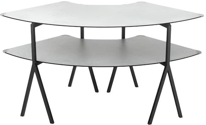 Rosseto - Modulite™2 level Kit Concrete Gray 2 Qt Round Table Top with Black Legs - MT-2007CGB