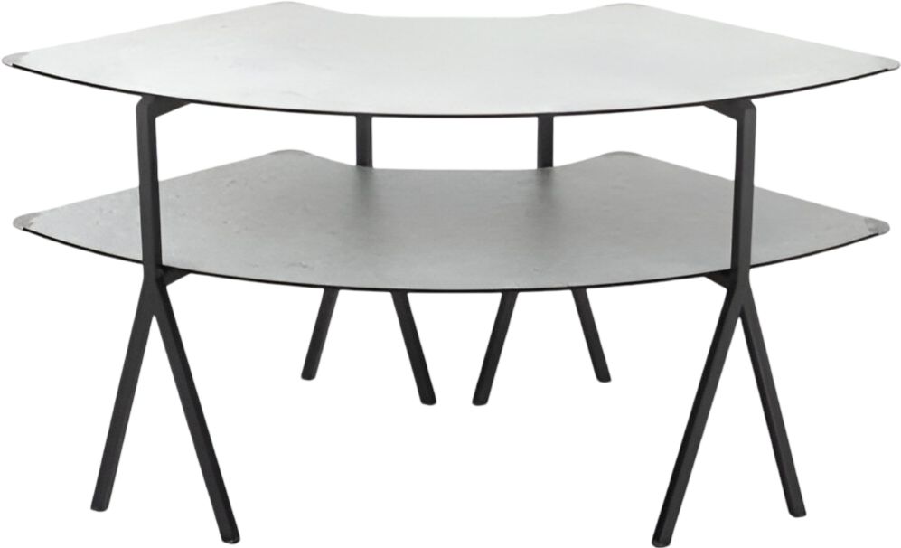 Rosseto - Modulite™2 level Kit Concrete Gray 2 Qt Round Table Top with Stainless Steel Legs - MT-2007CGS