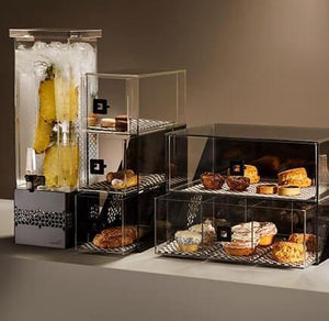 Rosseto - Mosaic Matte Black Acrylic Narrow Three-Tier Bakery Display Case - BD143