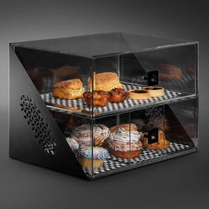 Rosseto - Mosaic Matte Black Acrylic Wide Two-Tier Bakery Display Case - BD144