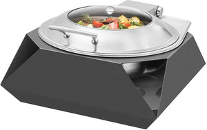 Rosseto - Multi-Chef Round Diamond Black Matte Chafer with Soft Closing Lid - SK050