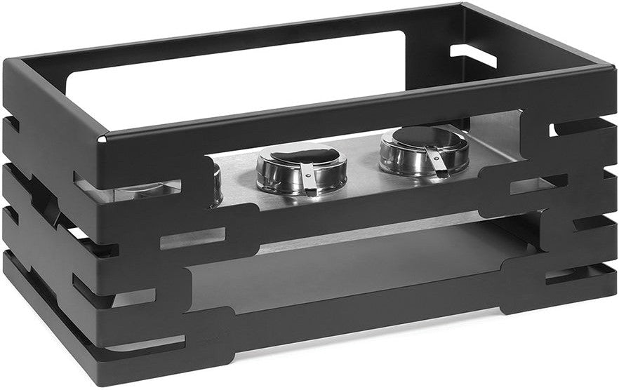 Rosseto - Multi-Chef™ 10" Black Matte Warmer with 3 Fuel Holders & Reversible Burner Stand - SM195